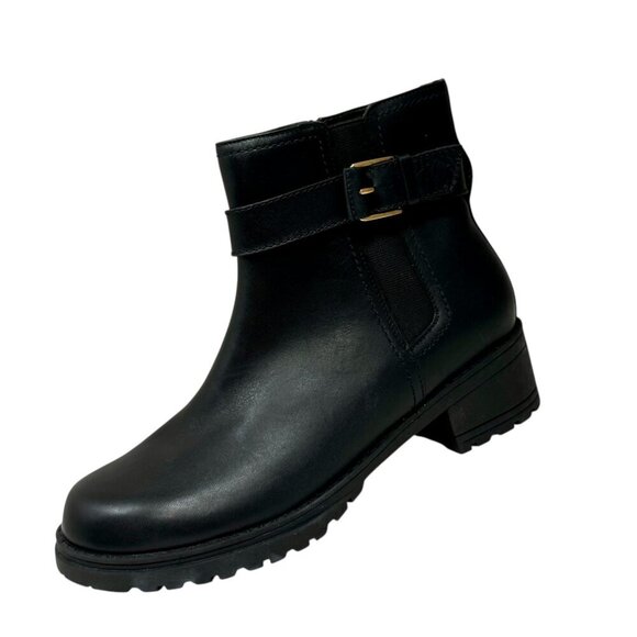 Cole Haan Catherine Waterproof Bootie In Black Leather $290 New Size 7 - Picture 1 of 7